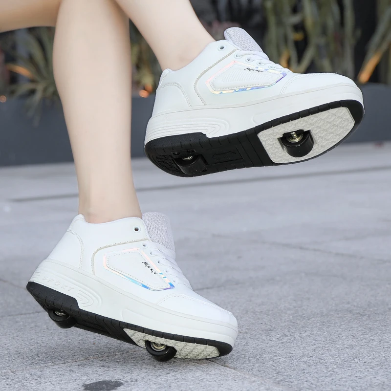 Roller Skate Shoes Kids Skating Sneakers Spring Autumn Children Fashion Casual Sport Gift for Girls Boys 2 Wheels Sneakers Boots