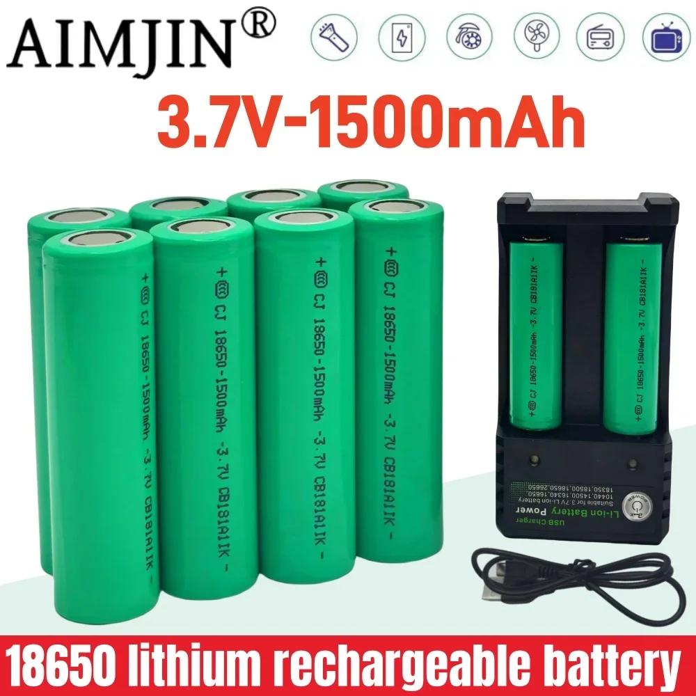 

3.7V 1500mAH 18650 Lithium Ion Rechargeable Battery, Suitable for Various Electronic Products