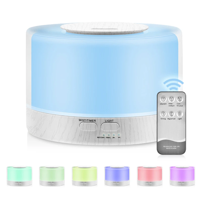 Difusor humidificador de escritorio, máquina de aromaterapia automática inteligente de 700ml, difusores de aromaterapia de grano de madera silenciosos