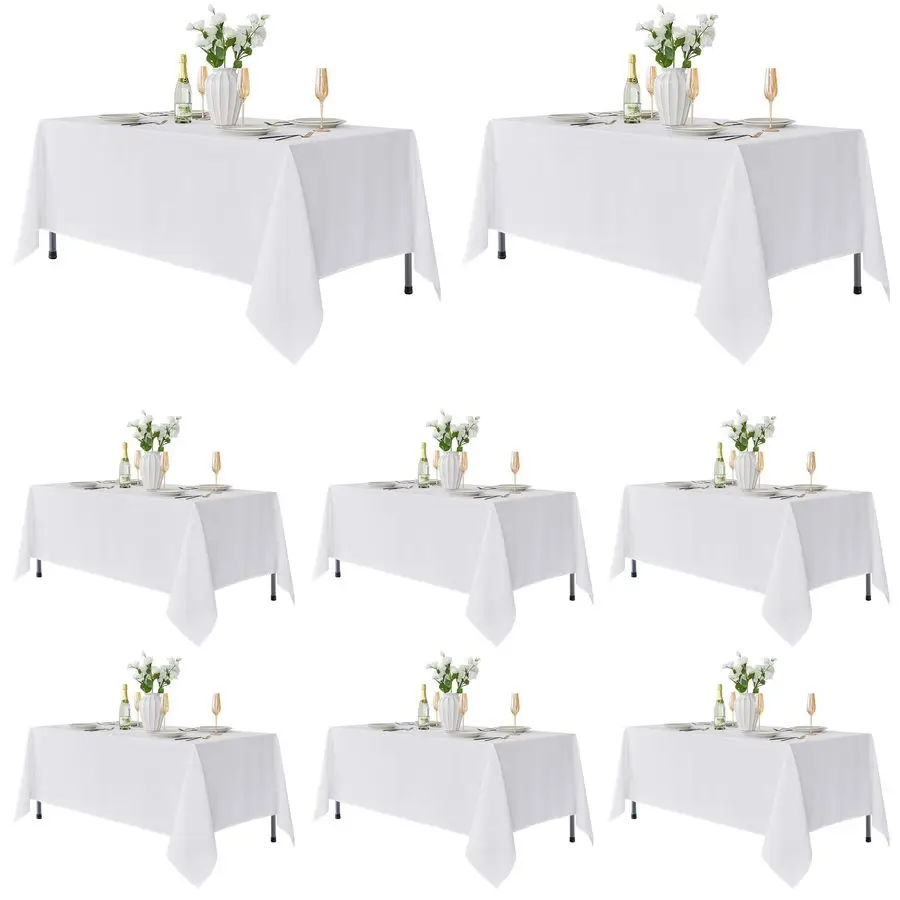 

8 Pack Table Cloth Rectangle Table Stain and Wrinkle Resistant Tablecloth Rectangular, Washable Polyester Tablecloths for Weddin