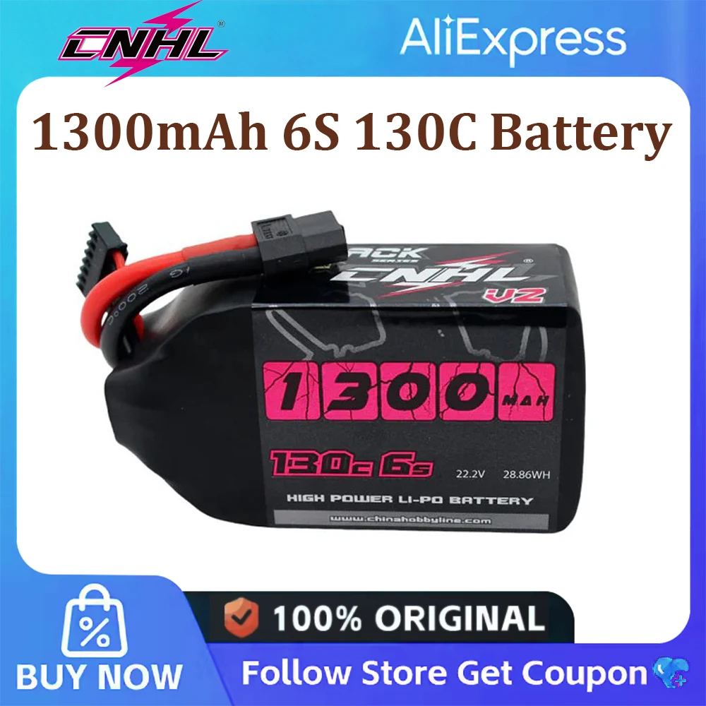 CNHL 1300mah 6S 22.2V 130C Lipo Battery with XT60 Plug For Quadcopter Drone Airplane RC FPV Helicopter
