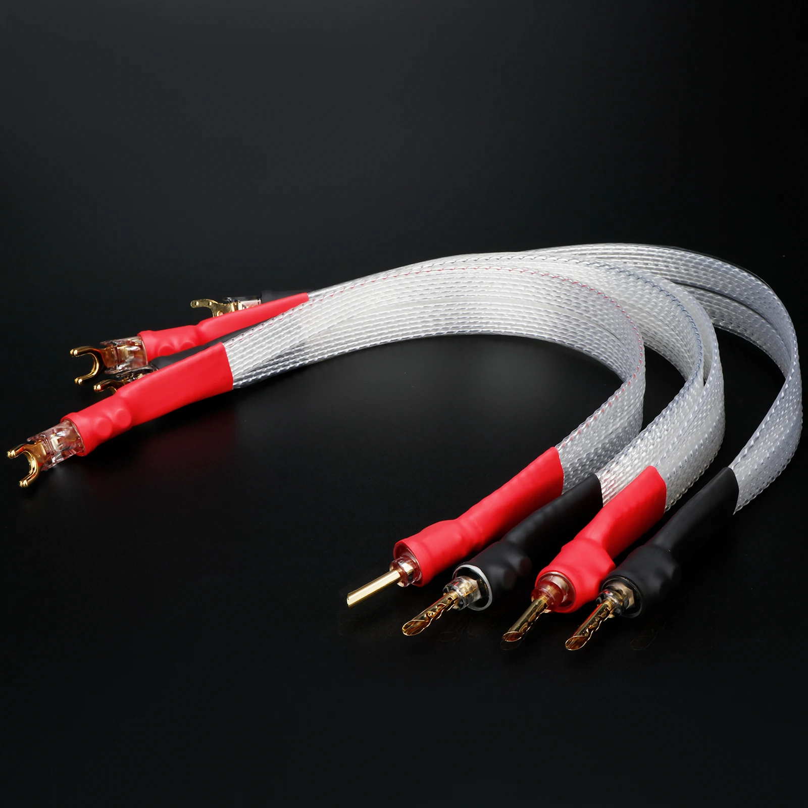 

4 pieces jumper cable bridge val wiring Speaker Bridge/Jumper Audio Cable,Banana to Spade Terminals Dual line splitter