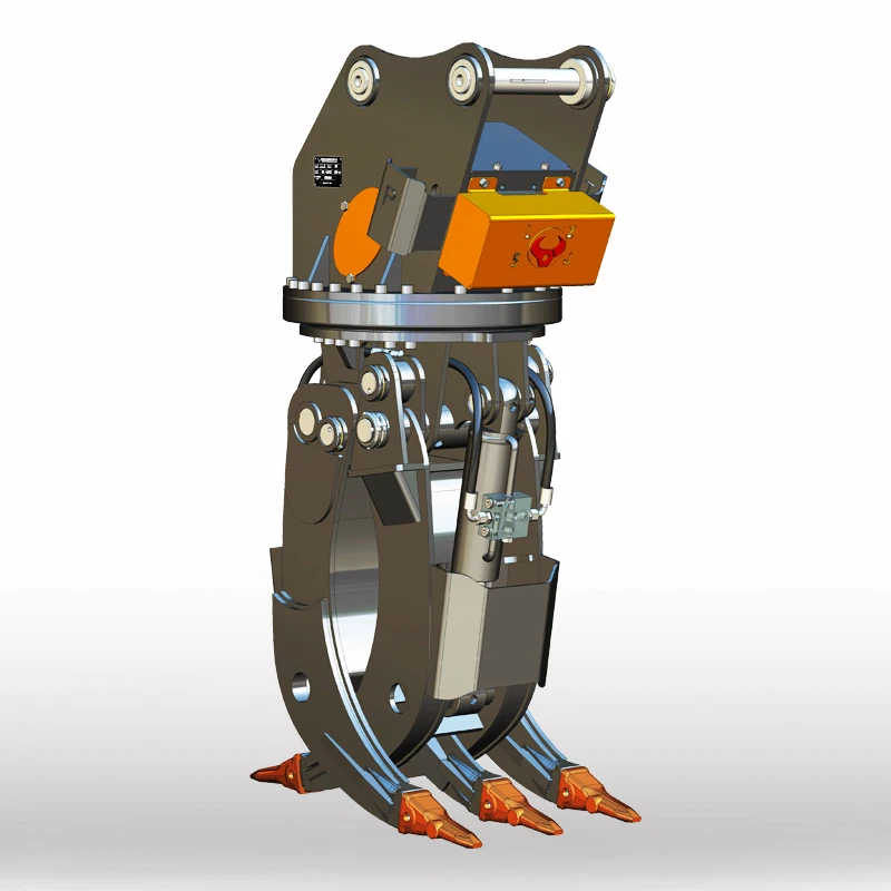 Steady Rotation Hydraulic Log Grab Wide Adjustable Opening Jaw For Waste Branch Sorting And Reuse Processing Base