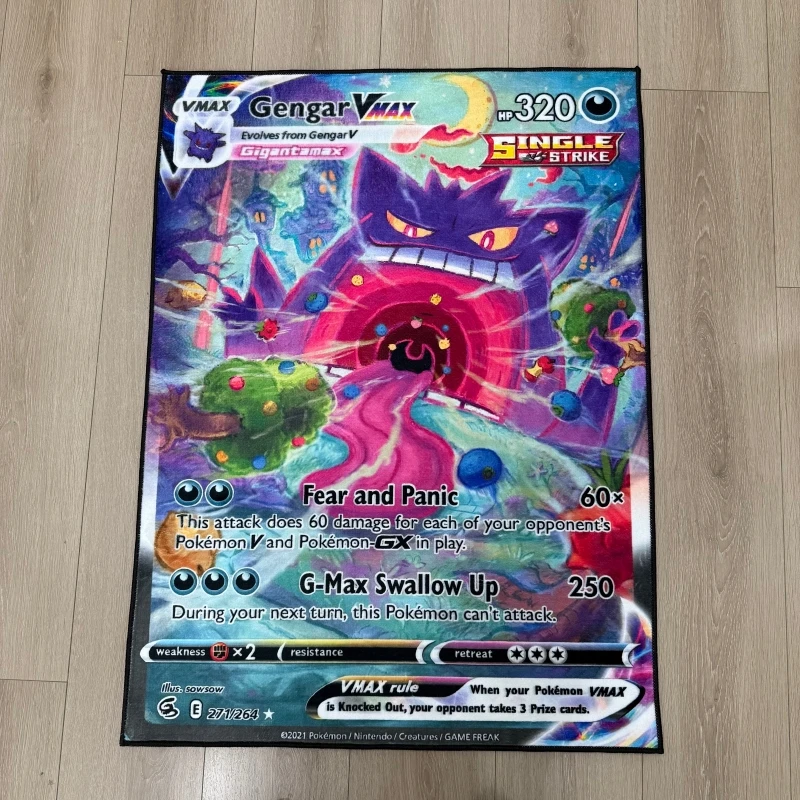 

Аниме Pokemon Gengar VMax Дизайнерский коврик для спальни, гостиной, нескользящий декоративный напольный коврик, коллекция, подарок на день рождения, ковер