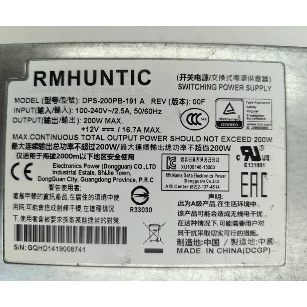 

For DELL Power Supply DPS-200PB-191 A 0NMPRY NMPRY N3024 N3048