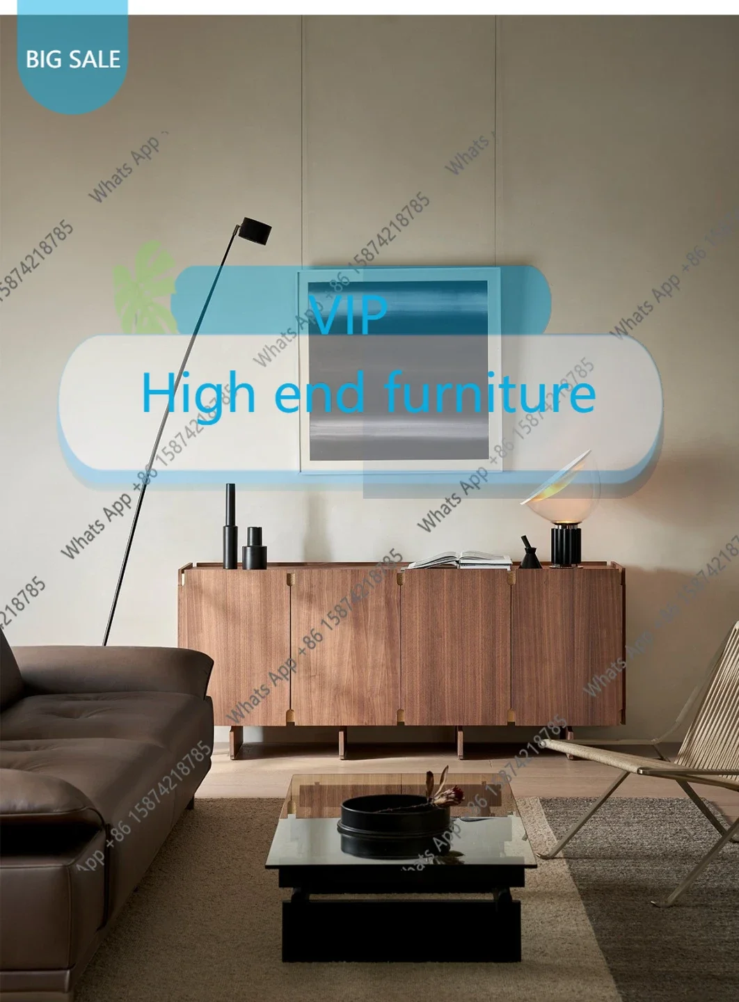 WQ N62 Designer joint sequence grid dining side cabinet black walnut living room storage medieval solid wood chest cabinet