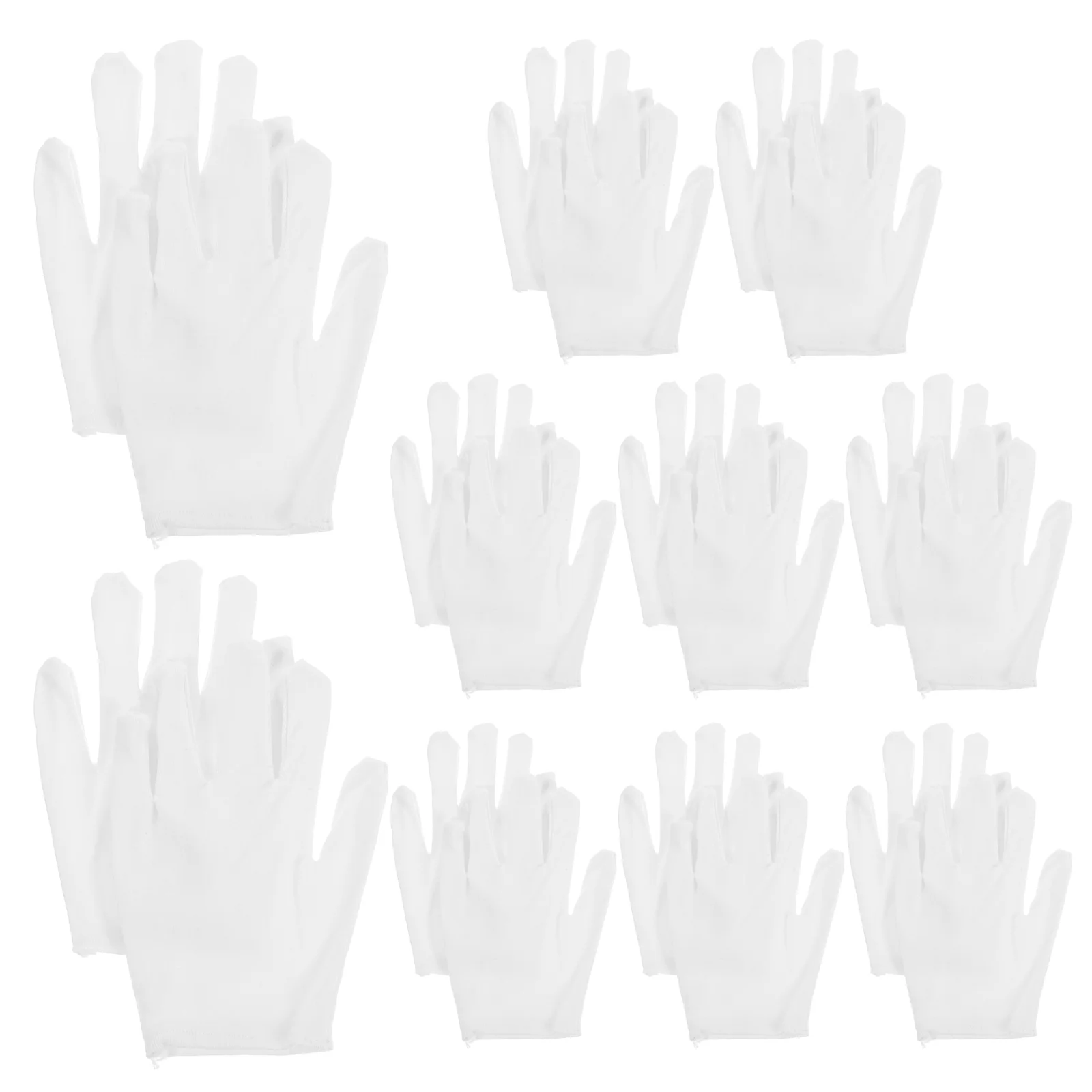 10 Pairs White Jewelry Gloves Reusable Soft Cotton Gloves Washable Jewelry Inspection Gloves for Awards Ceremonies Coin Handling