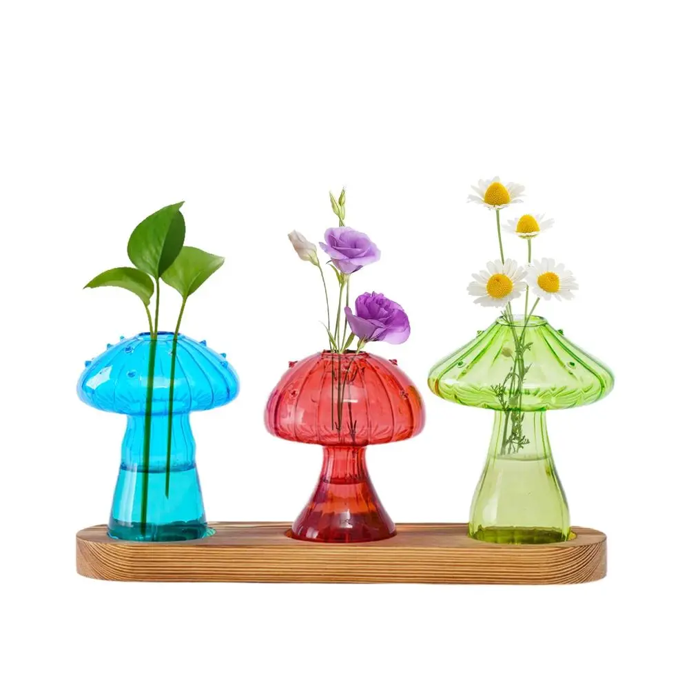 

Стеклянная станция для размножения растений Mushroom Glass, набор из 3 цветных ваз, комплект для террариума, для дома, офиса, комнатной гидропоники, декор
