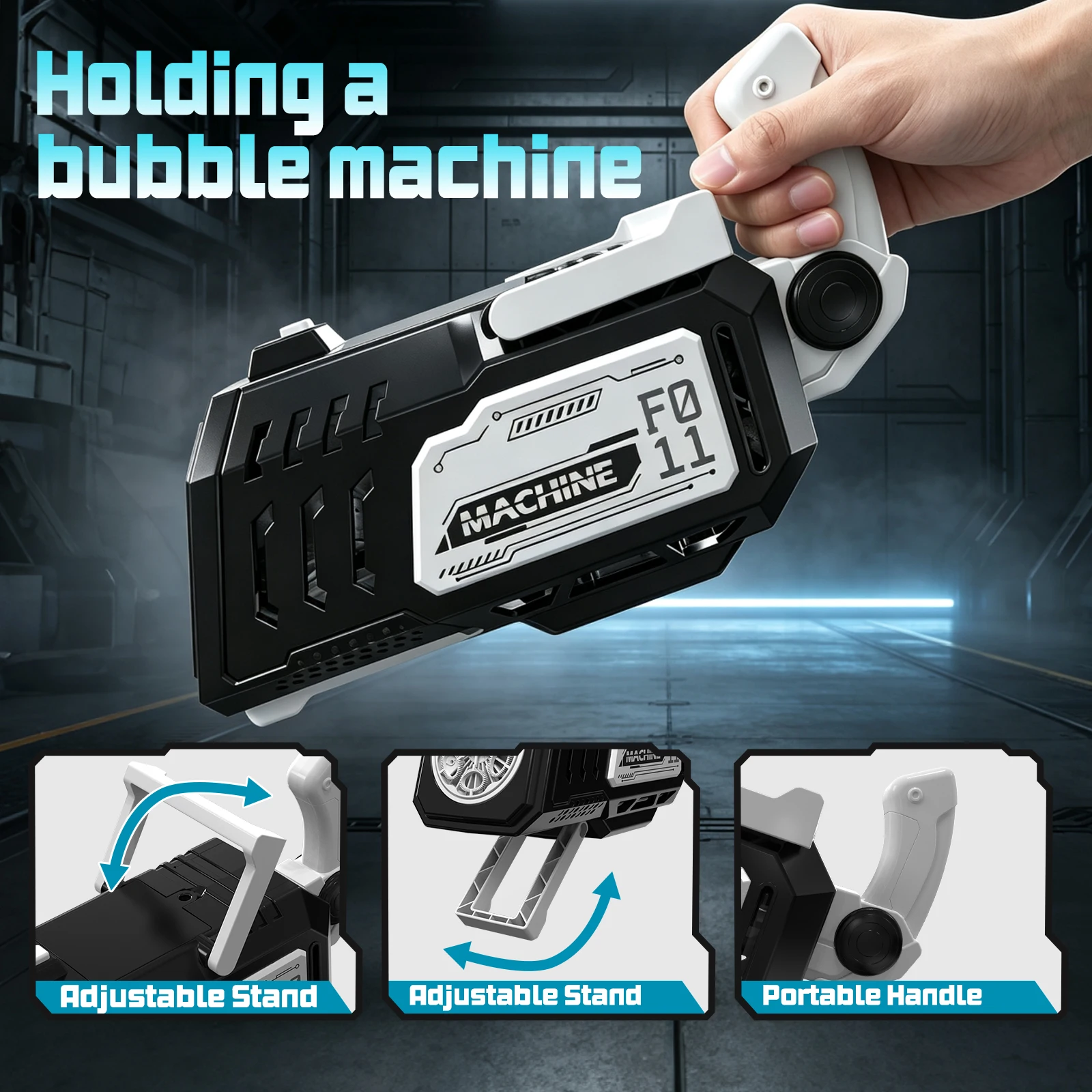 6-Hole Fully Automatic Bubble Machine Toy (Handheld/Tabletop) – Outdoor/Birthday Use Batteries and Bubble Solution Not Included