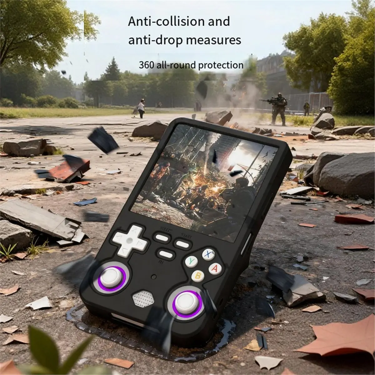 ^DT844~~Silicone Protective Case Dustproof & Shockproof Silicone Cover for R36 Ultra Handheld Open-Source Gaming Console