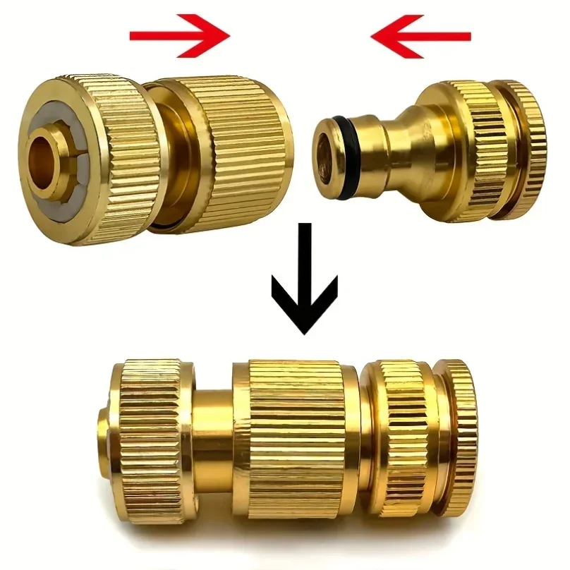 2/6pcs EU Standard Aluminum Hose Connector Set - 1/2'' & 3/4'' Tap Fitting + 1/2''(13-16mm) Quick Connect for Garden Pipes