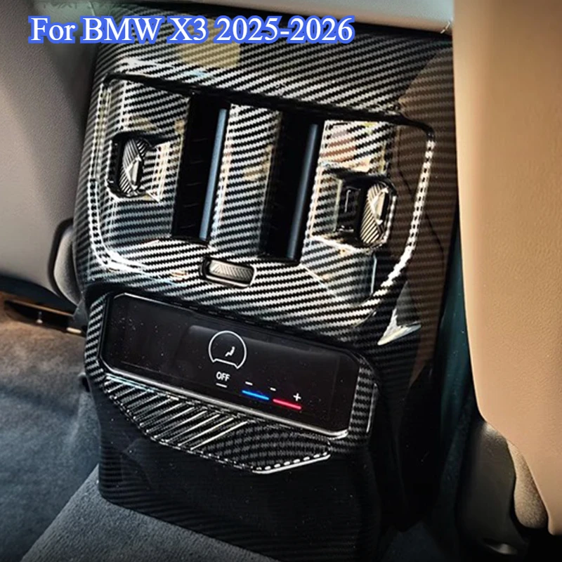 panneau-de-protection-anti-coup-de-pied-pour-sortie-d'air-arriere-de-voiture-bmw-x3-2025-aspect-fiber-de-carbone-garniture-interieure-accessoires-de-decoration-de-voiture