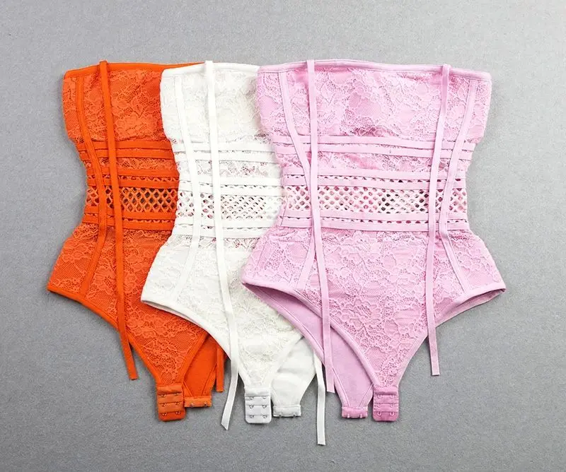 

Сексуальное женское кружевное прозрачное боди оранжевого цвета, белые брюки с низкой талией, женское нижнее белье из ткани Han Hanma
