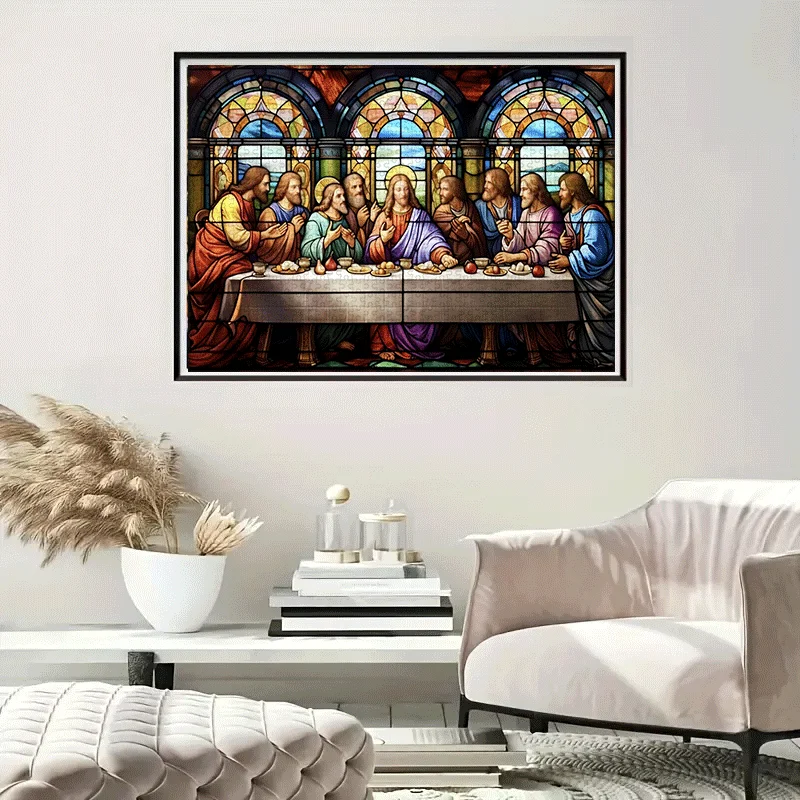 1000pcs Religious Scene Last Supper Paper Jigsaw Puzzle - Large Interactive Adult Game for Home, Family Fun, DIY Home Decor, B view 5