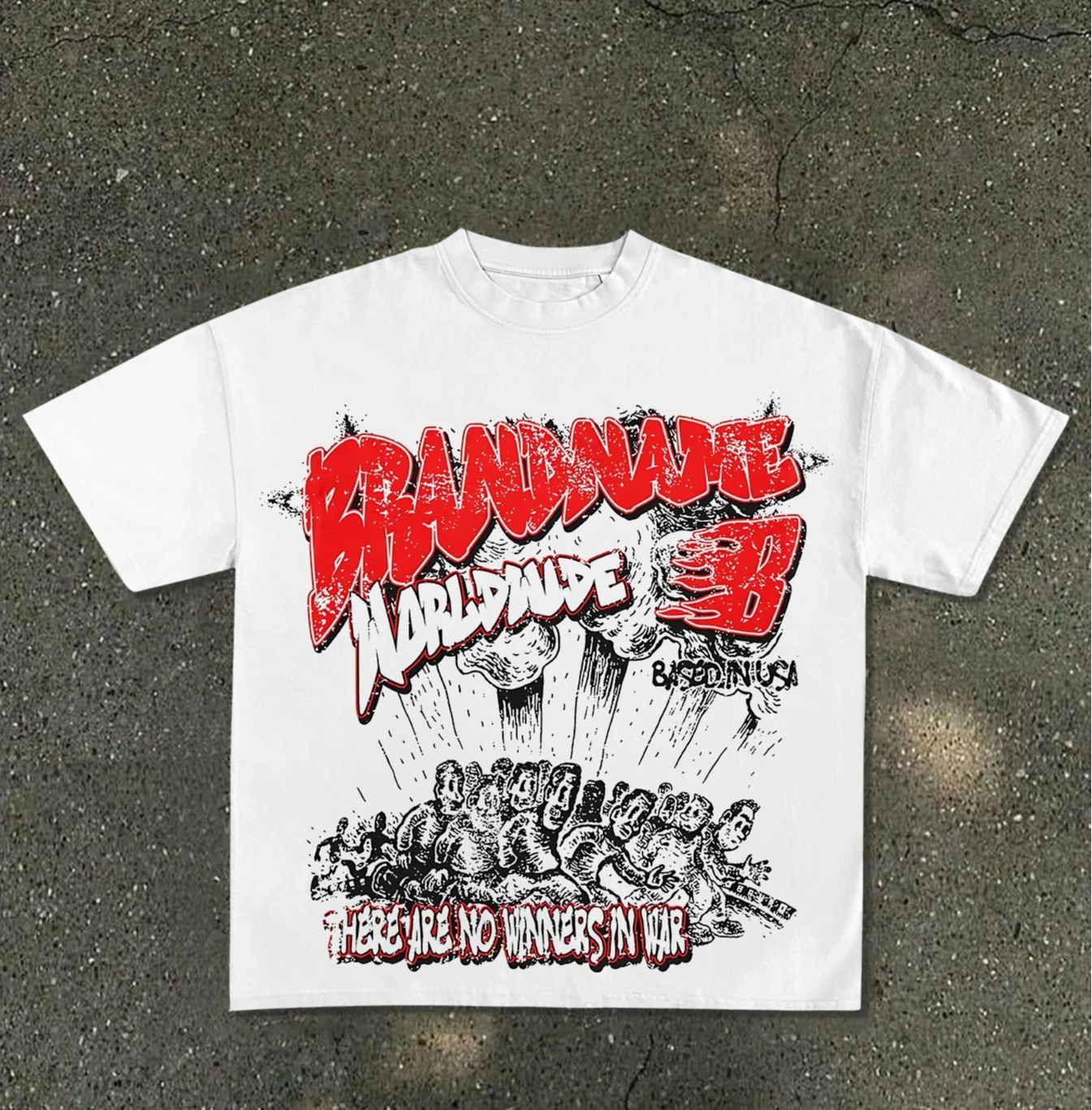 Men's New T-shirt with Street Graffiti Style Design, Featuring The 