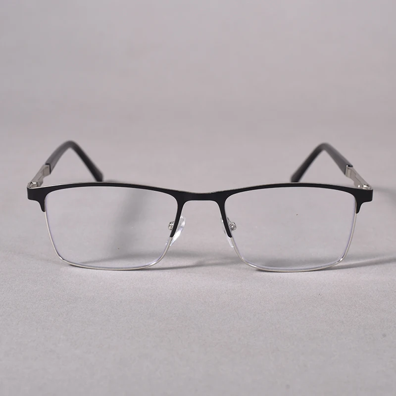Blau Licht Lesebrille Männer Computer Leser Anti Glare Metall Rahmen mit Federscharnier Doppel Farbe Metall Brillen Rahmen + 100 – Detail 6