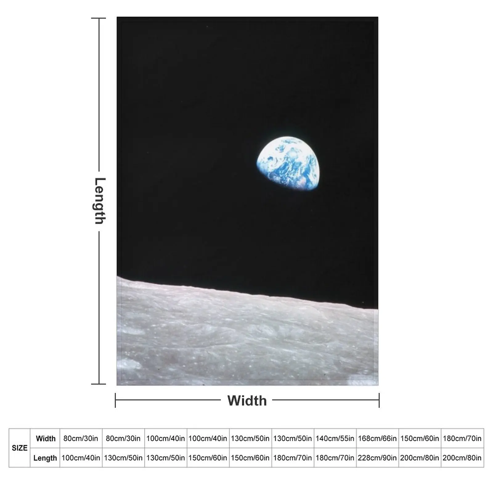 Earthrise Beautiful Astronomy Image Throw Blanket Hairys Blankets For Sofas Heavy Kid'S Sofa Quilt Blankets