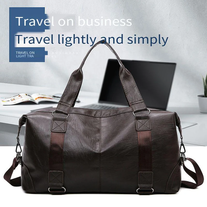 

Новая дорожная сумка через плечо для деловых поездок, из мягкой искусственной кожи, спортивная сумка для тренировок, вместительная, с ручкой для переноски