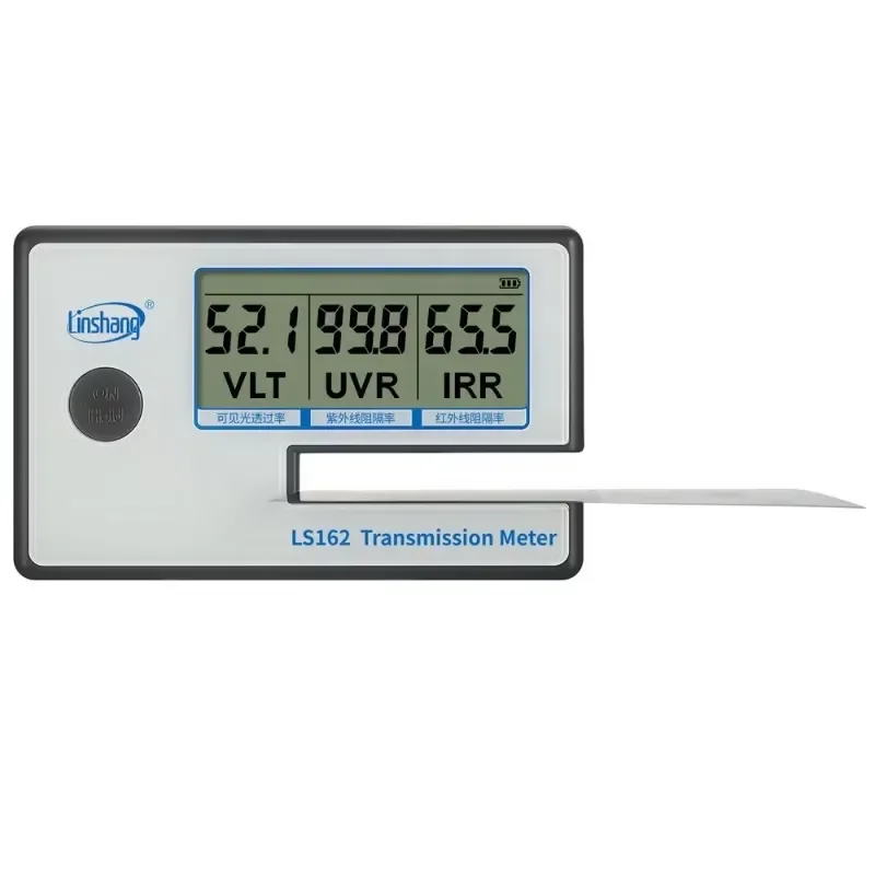 Portable Window Tint Transmission Meter Linshang LS162 OEM LCD Display Battery-Powered Measures IR Rejection UV Blocking Rate