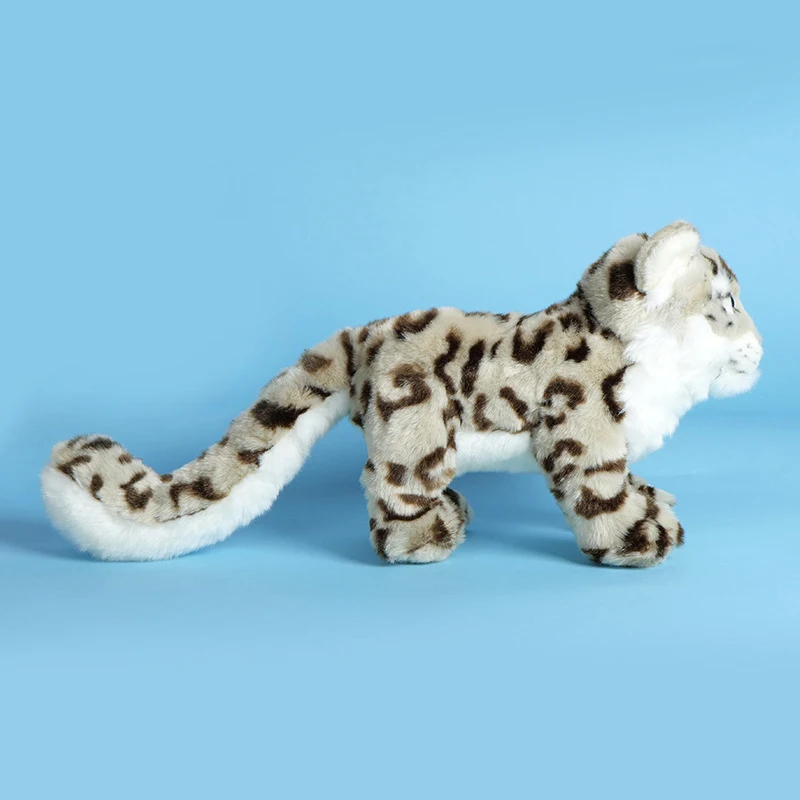 

Реалистичная плюшевая игрушка с снежным леопардом, имитация мультяшной куклы с дикими животными, мягкая плюшевая игрушка, детская игрушка, подарочная коллекционная модель