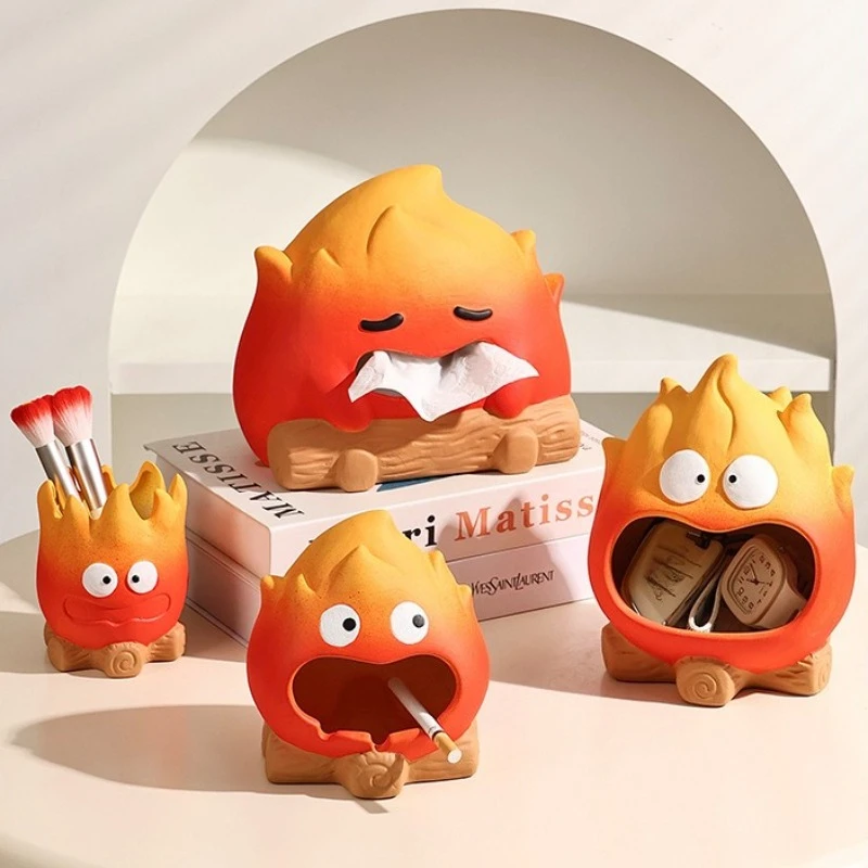 

Cartoon Fire Desktop Decor ceramics Tissue box Home Living Room Porch Key holder Snack Tray pen Storage Organizer table Ornament