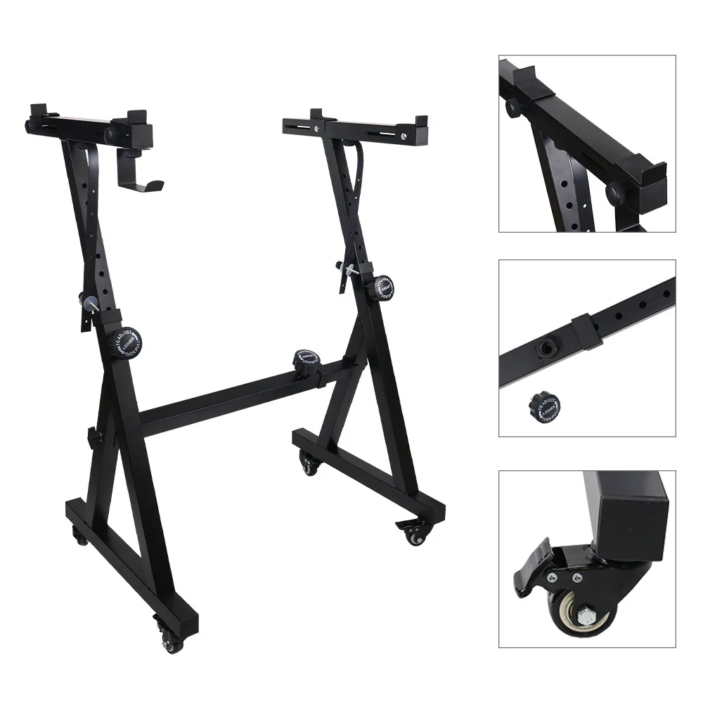 Portable Heavy-Duty Piano Keyboard Stand Z-Shaped Digital Adjustable Universal Wheels for 54-Key 88-Key Musical Instruments