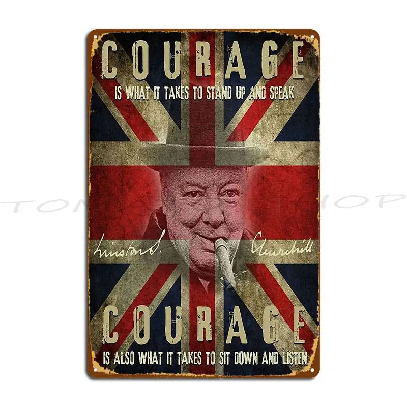 Winston Churchill Quotes Metal Plaque Poster Wall Mural Wall Mural Decoration Garage Decoration Designing  Tin Sign Poster