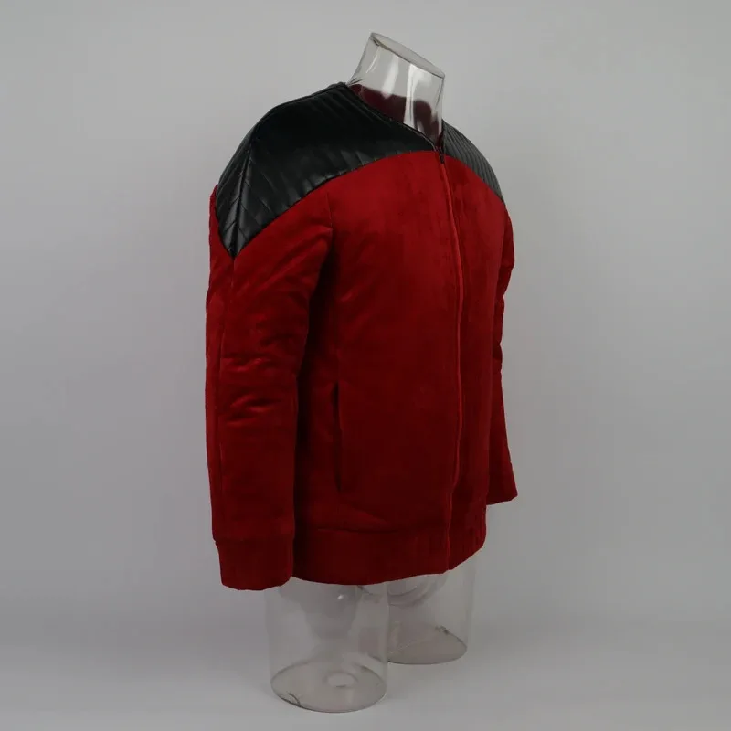 The Next Generation Captain Picard Duty Uniform Jacket TNG Red Costume Man Winter Coat Warm Cosplay Costume Prop
