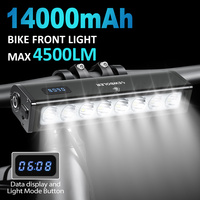 NEWBOLER Bicycle Light Front 14000mAh Bike Light 4500Lumen Waterproof Flashlight USB Charging MTB Road Cycling Lamp Accessories
