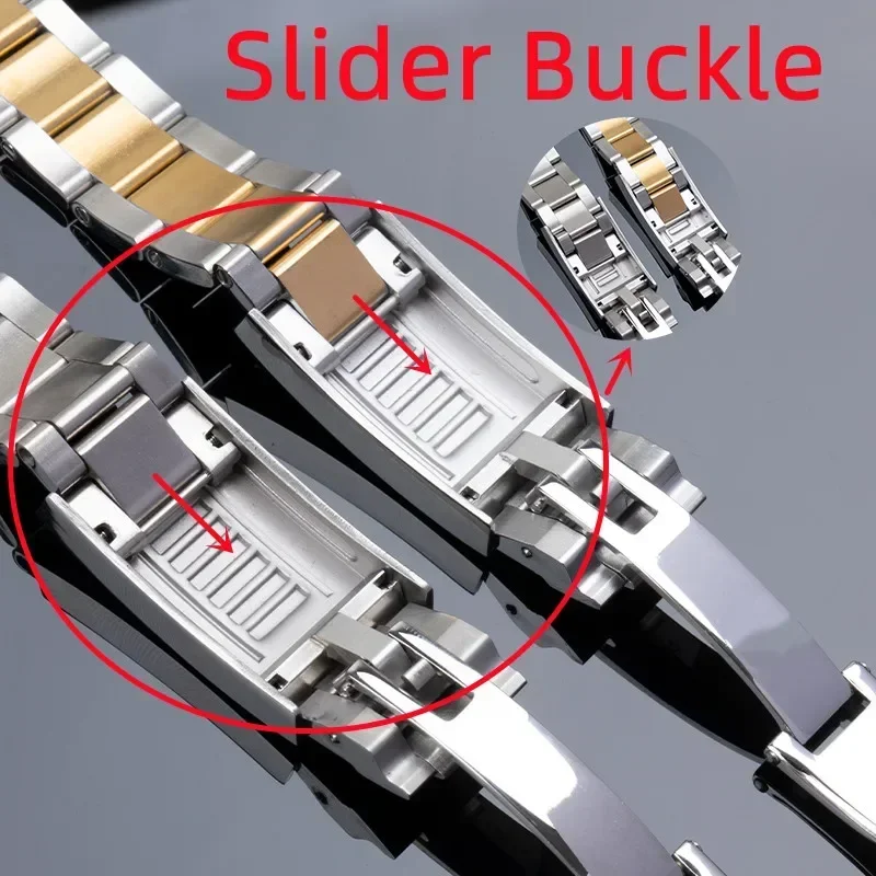 316L الفولاذ المقاوم للصدأ حزام الساعات ل رولكس حزام ل 40 مللي متر الهاتفي الغواصة دايتونا حزام (استيك) ساعة Glidelock مشبك 20 مللي متر سوار