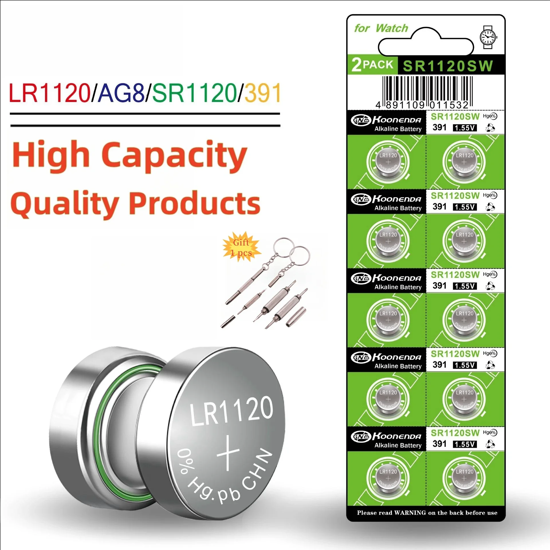 New 10-50pcs AG8 Alkaline 1.5V Button Cell Battery Single Use LR1120 LR57 SR55 LR55 CX191 G8 for Watch Toys Remotes Cameras