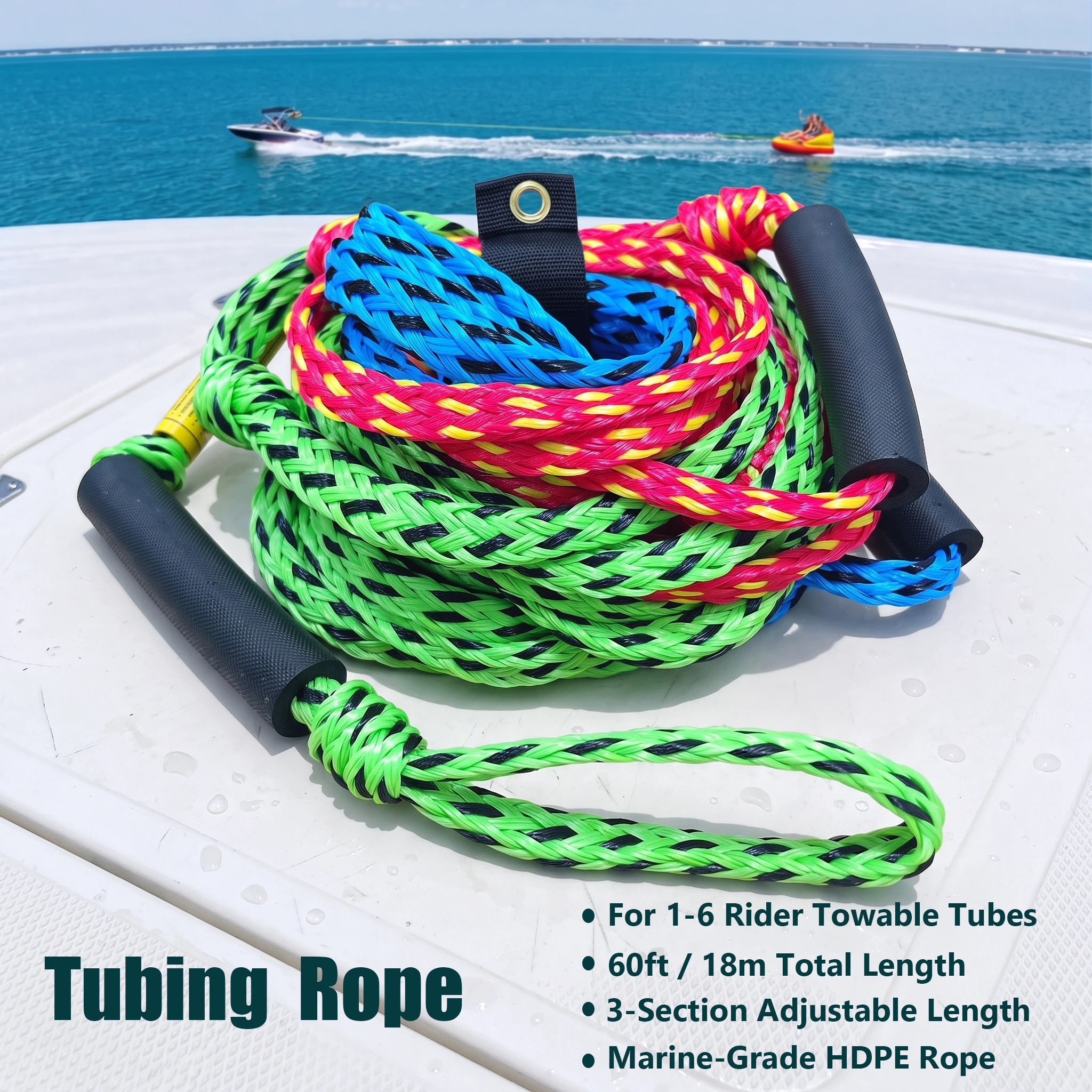adjustable-tow-rope-for-tubing60-ft-3-section-boat-tow-rope-extension-random-color‑pattern-combinations-for-a-unique-look