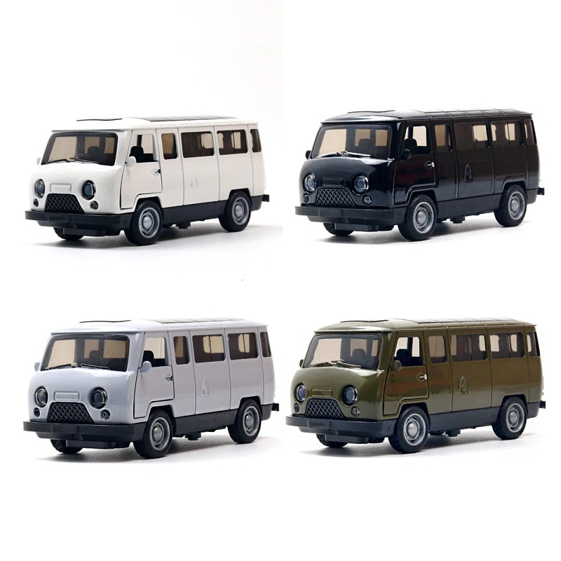 1:36 Alloy Vintage Diecast Car Model Cute Cartoon Van Classic Pull Back Car Model Miniature Vehicle Replica For Collection Gift