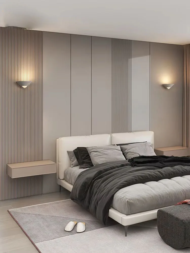 Индивидуальный простой современный фон, черный/белый настенный светильник для спальни, прикроватное светодиодное освещение для внутреннего освещения для гостиной/модели комнаты, дивана, балкона, бара