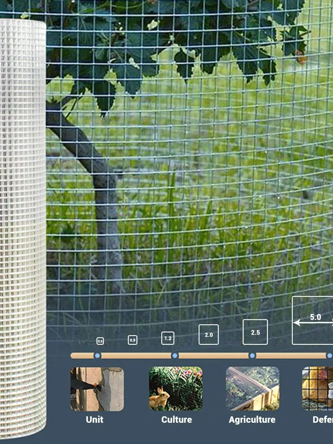 Rouleau de clôture en fil soudé, tissu matériel 100x2500cm, filet de jardin pour poulet et volaille, Cage pour animaux, écran pour plantes de lapin en plein air