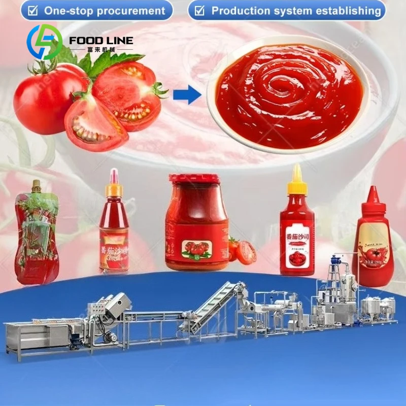 Industrial Automatic Tomato Paste Production Line Stainless Steel Complete Ketchup Tomato Sauce Making Processing Equipment