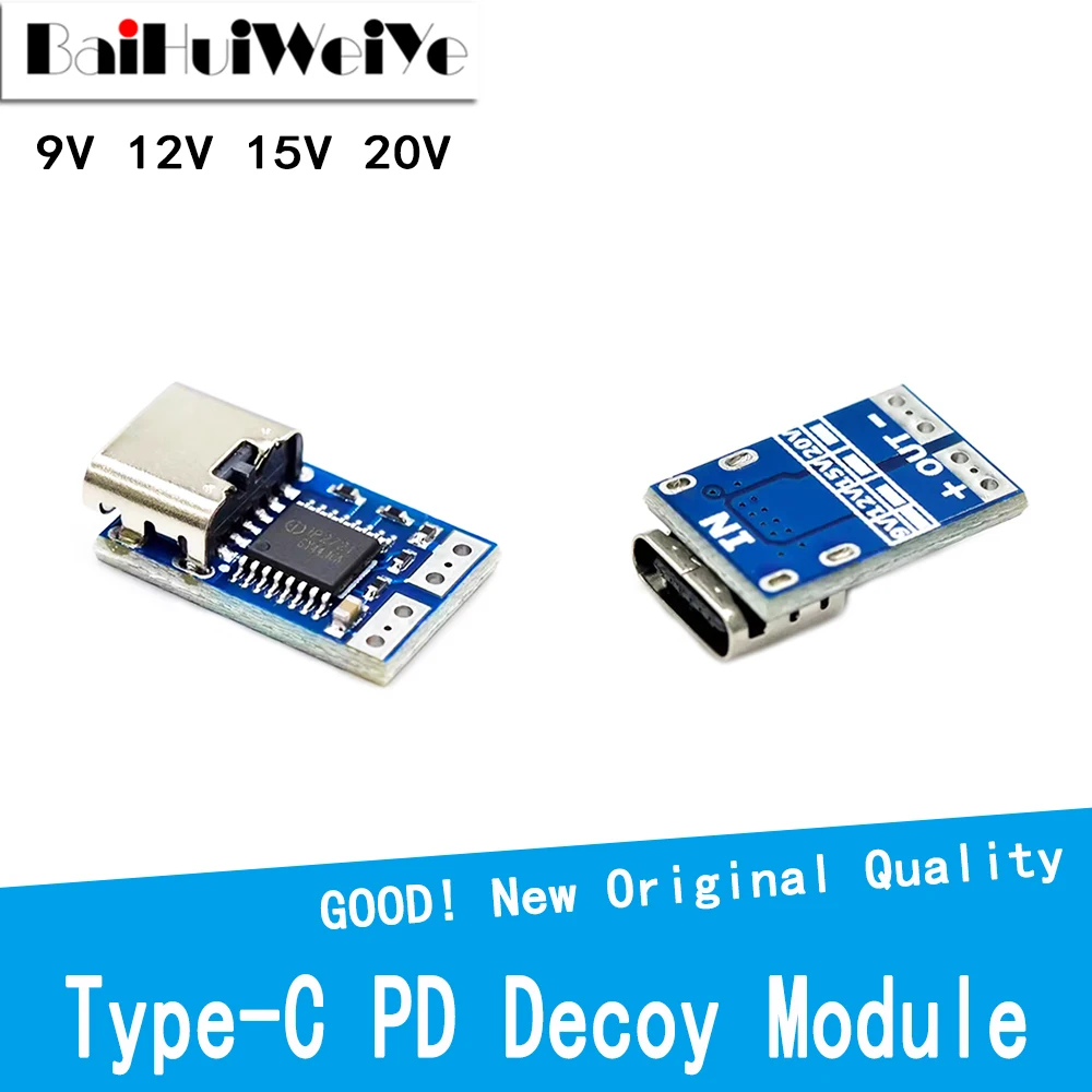 Type-C PD Decoy Module PD23.0 To DC DC Trigger Extension Cable QC4 Charger 9V 12V 15V 20V PDC004-PD Best Quality All Check