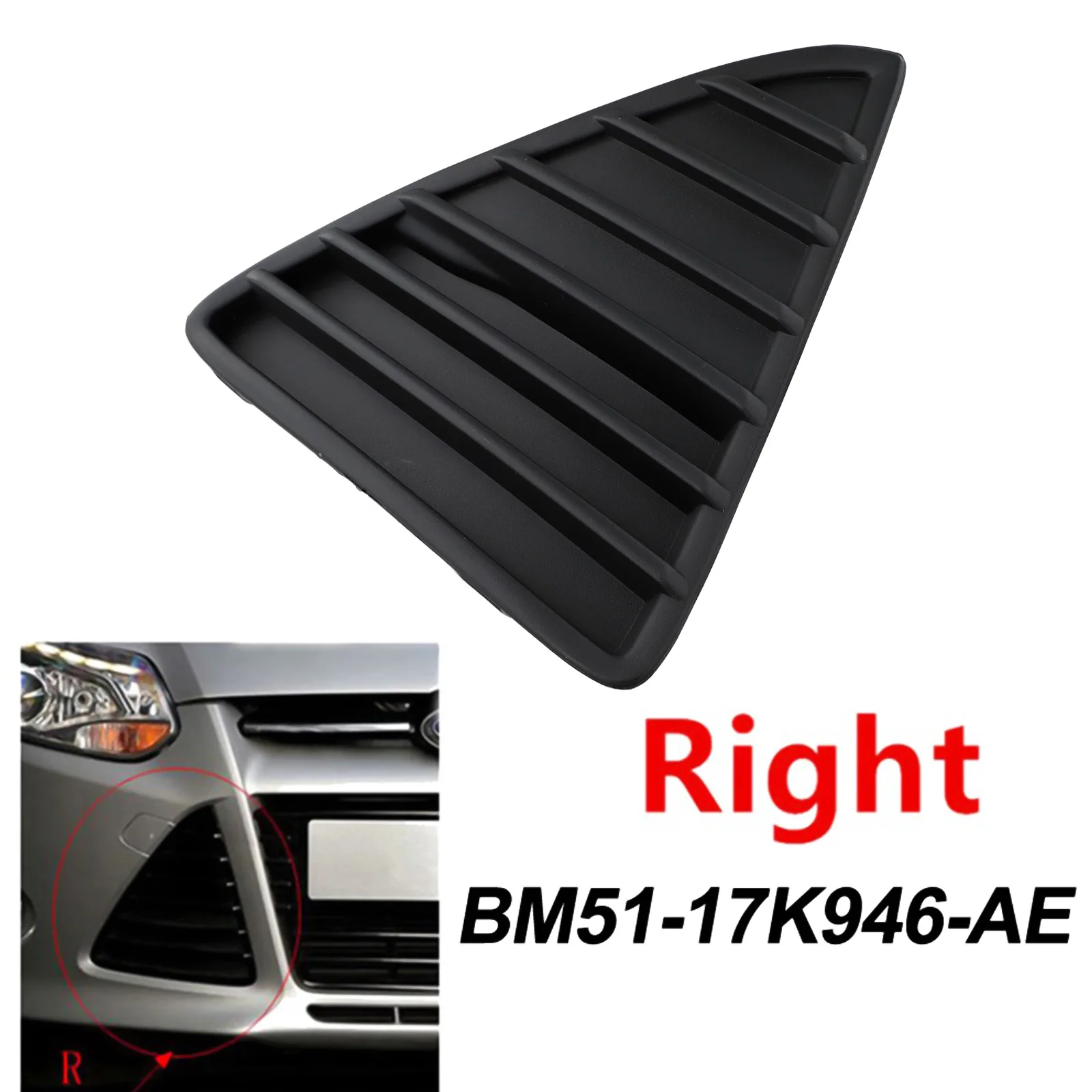 

Накладка на решетку переднего бампера, правая сторона для Ford Focus 2012 2014, передняя нижняя запасная часть BM5117K946AE ABS