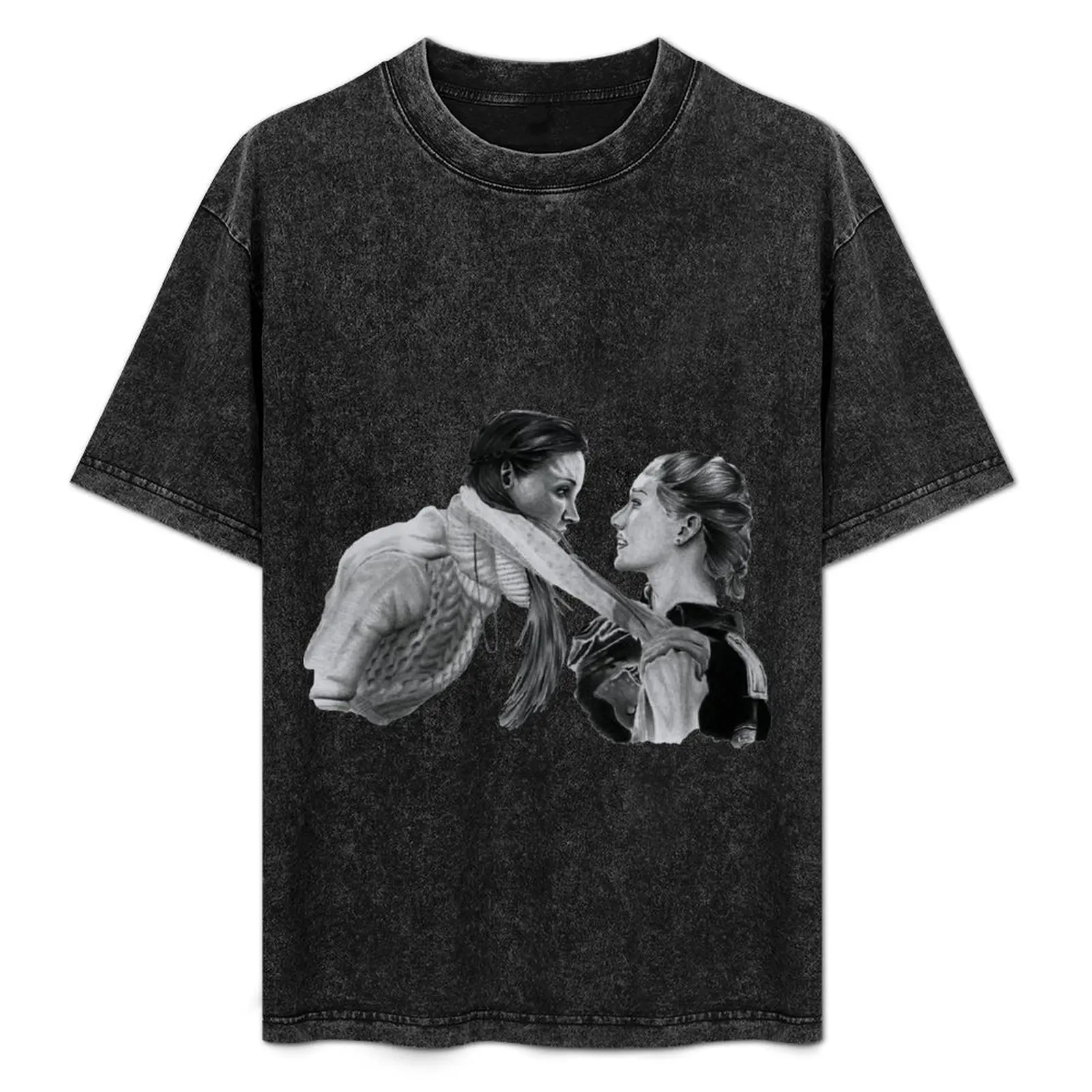 

Wynonna Earp - Wayhaught Pencil Portrait 1 T-Shirt Casual Loose Daily Wear T-Shirt