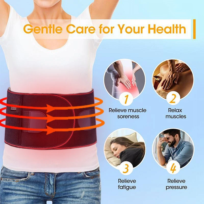 Electric Heating Belt With Adjustable Temperature Vibration Massage Waist Warmth and Hot Compress Belt