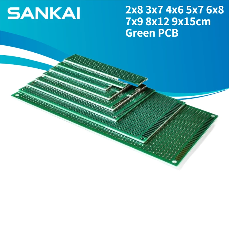2x8 3x7 4x6 5x7 6x8 7x9 8x12 9x15cm Grüne PCB Dual-Panel-Platine DIY Universal-Prototyp-Board Protoboard-Kit Elektronik