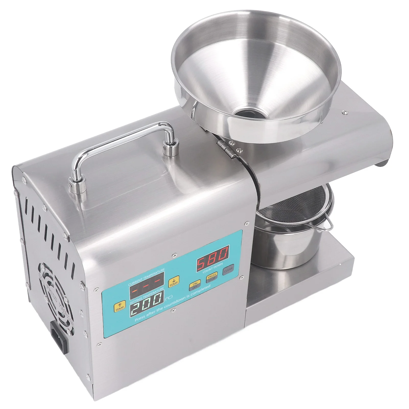 Máquina de prensado de aceite, Extractor de aceite completamente automático, prensa eléctrica de aceite frío y caliente de acero inoxidable para el hogar y la cocina