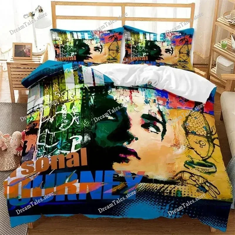 Graffiti Duvet Cover Hip Hop Street Culture Print Bedding Set Microfiber Colorful Overlapping Blocky Letters Art Comforter Cover
