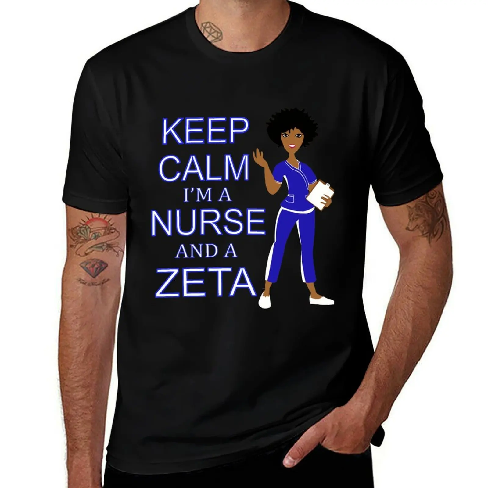 Keep Calm i'm a Nurse And A Zeta,Zeta Phi Beta 1920 - 2020 Dove T-Shirt Big Size Crew Neck T-Shirt