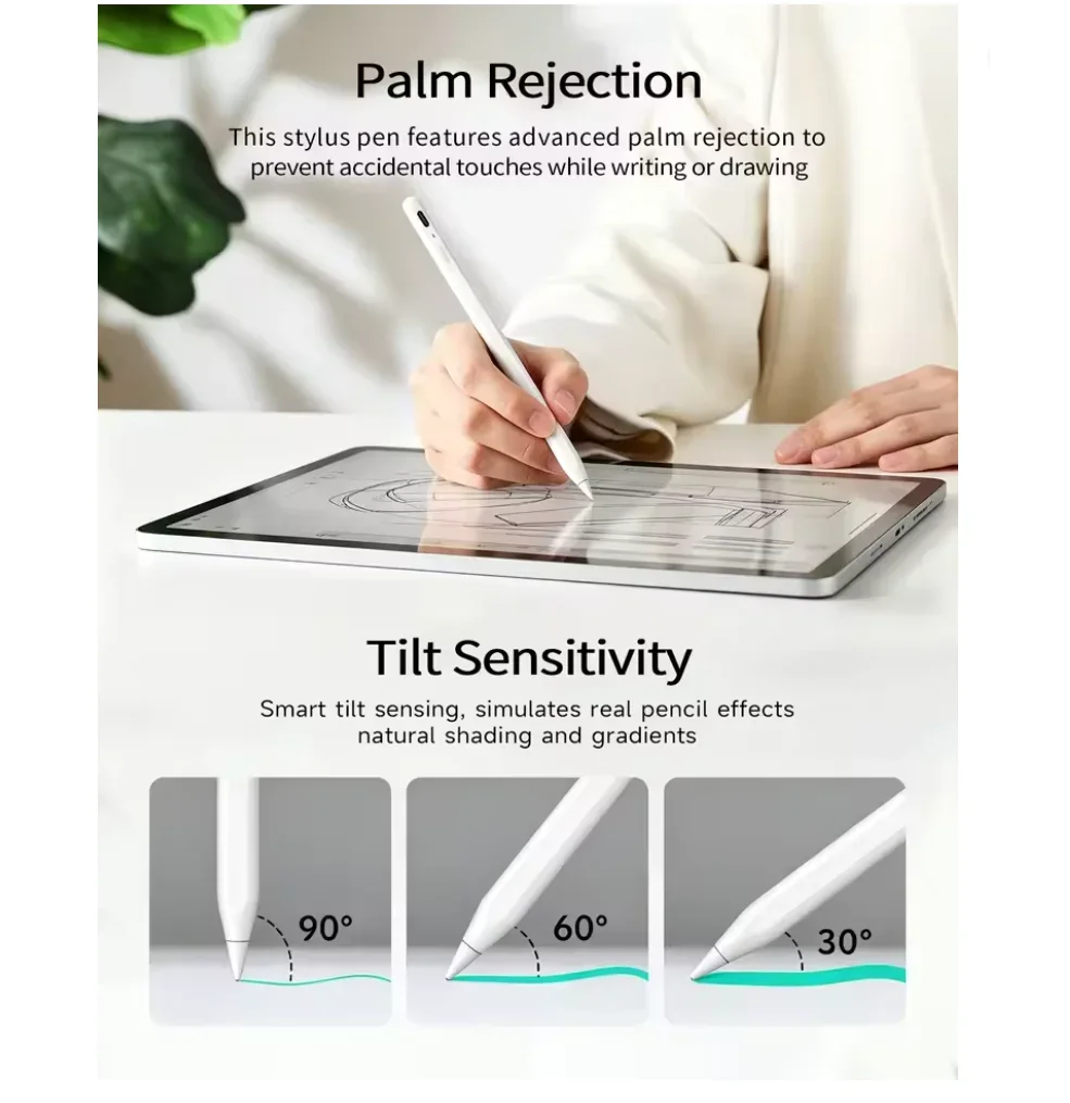【Brand】Full Screen Rejection Stylus Pen For Apple IPad Air Pro 2018-2026 With Smart Chip, Tilt Sensitivity, Pixel Precision