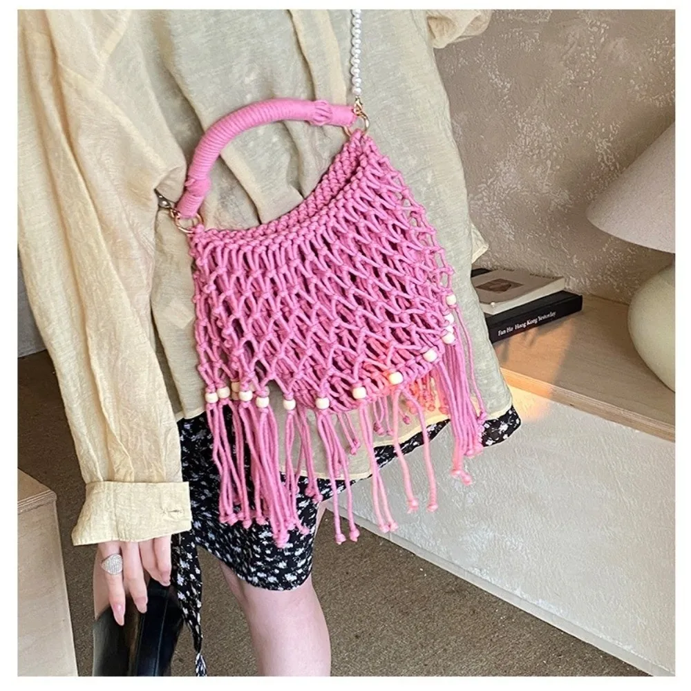 

New Handmade Shoulder Bag Fringe Lightweight Crossbody Bag Bohemian Woven Bag Summer