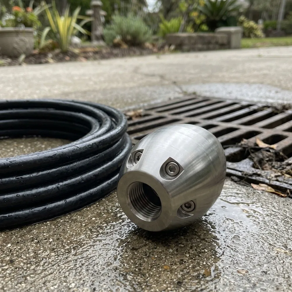 Pipe Cleaning Tool 60*45mm Pressure Washer Nozzle Stainless Steel Construction 40 Lmin Flow Rate 7 Precision Nozzles