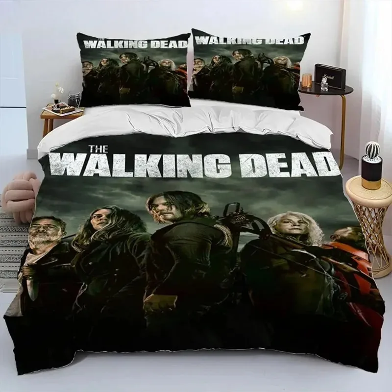 

Horror TV The Walking Dead Lincoln Comforter Bedding Set,Duvet Cover Bed Set Quilt Cover Pillowcase,King Queen Size Bedding Set