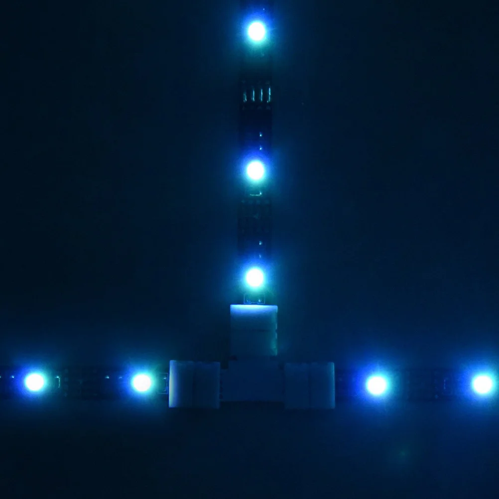 

10Pcs LED Light Strip Connector 10Mm 5050 Rgb T Junction Box Easy for Flexible Strip Lights Linker Fast Installation