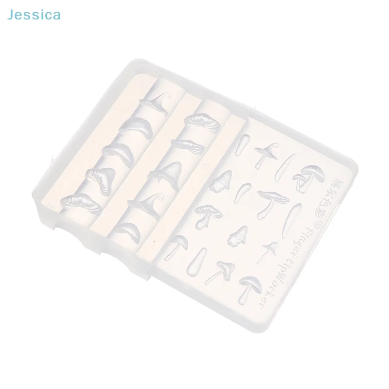 ♥ クリエイティブ 3D キノコシリコーンネイルアートモールド DIY ネイルデコレーション透明マニキュアテンプレート